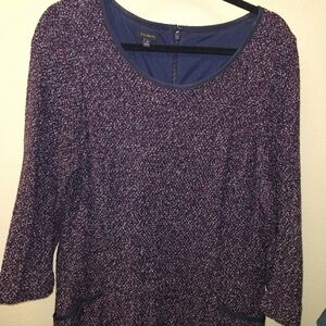 Talbots Tweed Dress in navy/purple